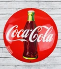 VINTAGE 12" COCA-COLA DOME SODA POP COKE PUMP STATION PORCELAIN OIL GAS SIGN