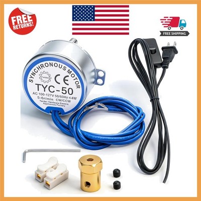 5-6 RPM Synchronous Turntable Motor with Flexible Coupling for DIY Projects