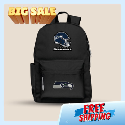 SALE-MOJO Seattle Seahawks Black Two Logo Campus Backpack NFL School Travel Bag