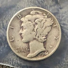 1944 Mercury Dime 10C Silver US Coin Winged Liberty Head Philadelphia Business