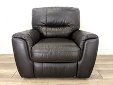 ARMCHAIR Electric Recliner Dark Brown Leather Removable Backrest FREE DELIVERY