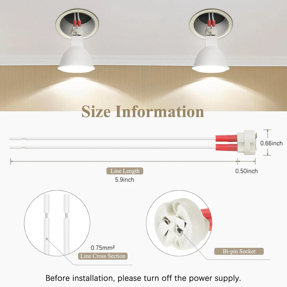 Dicuno G4, GU5.3 Bi-Pin Ceramic Base Socket, MR16, MR11 Halogen Incandescent LED - Image 2 of 4