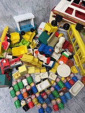 Huge Lot Vintage Fisher Price Little People Vehicles Accessories Figures 8+ lbs