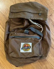 Vintage 70s Class-5 Brown Flap Backpack Daypack Mountaineering Rucksack RARE USA