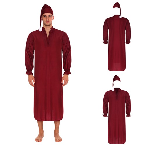 Pigiama da notte uomo abiti camicie da notte camicia da notte pigiama arabo pigiama a quadri - Foto 5 di 31