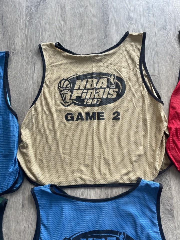 1997 NBA Finals Chicago Bulls Game Used Press Jersey Set (5) Michael ...