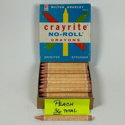 Vintage Milton Bradley Crayrite No-Roll Crayons: Choose a Box Color with QTY