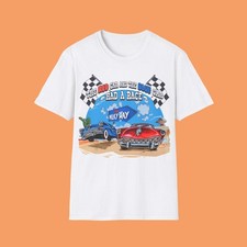 Retro 80s Unisex T-Shirt, The Red Car And The Blue Car Had A Race S M L XL XXL