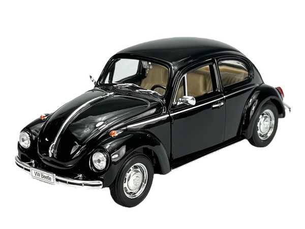 Welly Vw Volkswagen Beetle Schwarz 1:24 Die Cast Metal Model Neu Im Kasten-image