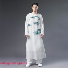 Men Retro Summer Chinese Style Ancient Costume Hanfu Male Long Coat Tang Suit