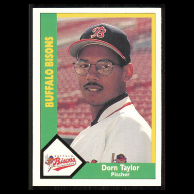 Dorn Taylor #10 1990 CMC Minor League Buffalo Bisons Baseball Card MLB NM