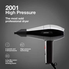 New Elchim 2001 High Pressure Professional Hair Dryer, 2000 watts, Salon or Home