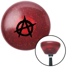 Black Anarchy Red Retro Metal Flake Shift Knob w/ M16x1.5 Insert Shifter Auto