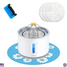 Wonder Creature 81oz Stainless Steel Cat Water Fountain with LED Light & Filters