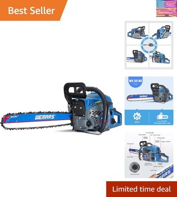 52cc Gas Chainsaw with 18 Inch Bar   Powerful & Safe for Efficient Wood Cutting