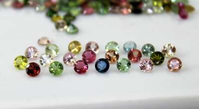 10 Pcs Natural Multi Tourmaline 6mm Round Calibrated Size Faceted Loose Gemstone