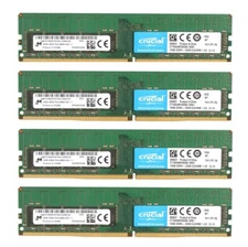 New Crucial 64GB (4X 16GB) DDR4 2666MHz PC4-21300 ECC UDIMM Memory CT16G4WFD8266