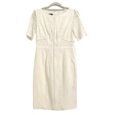 Ivy & Blue White Dress Lace Overlay Short Sleeve 6 Romantic Bride Feminine 