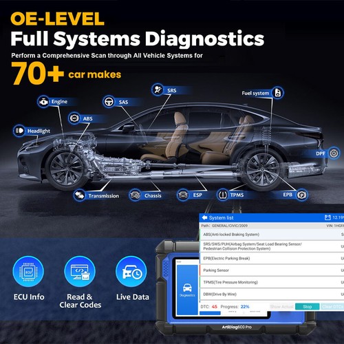 2025 Topdon Phoenix LITE 3 Elite Car Scanner Diagnostic Tool Key Coding TPMS Max - Picture 50 of 57