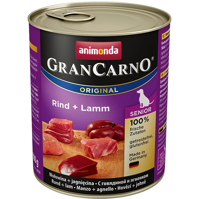 Gefrorenes Nassfutter mit Rind