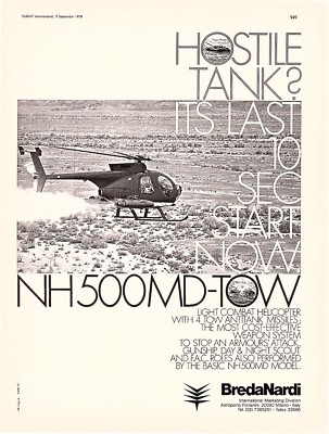 (AAB4) WERBUNG 11X8'' NH 500 MD-SCHLEPPLICHT KAMPFHUBSCHRAUBER - BREDANARDI