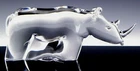 Steuben Crystal Art Glass Large Figurine RHINOCEROS RHINO AFRICAN ANIMAL Mint