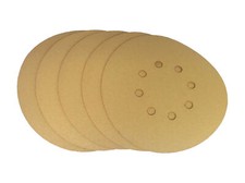 6" x 8 Hole Gold Hook and Loop Grip Sanding Discs 50 Pack, 320 Grit