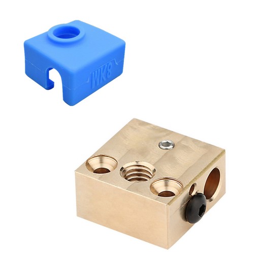 3D Printer Brass Heater Block+Silicone Shell Case Set For CR10 Hotend MK8 Nozzle - Afbeelding 8 van 19