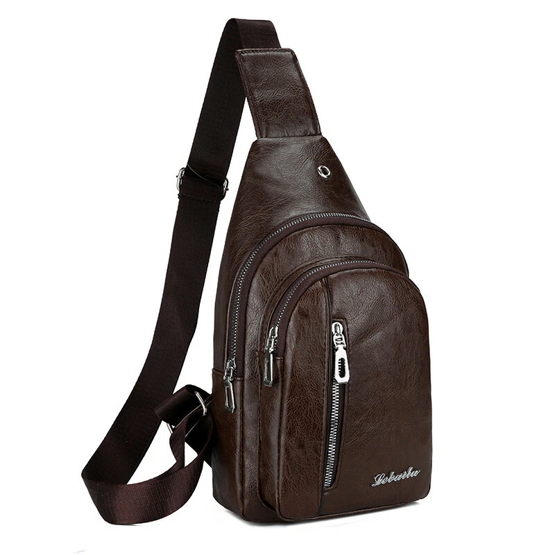 Men's Casual Crossbody Bags Canvas One Shoulder Backpack Chest