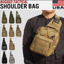 Military Molle Backpack Tactical Sling Shoulder Bag Outdoor Chest Pack Mens