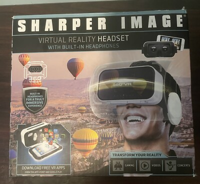 Sharper Image 360 Degree Virtual Reality Smartphone Headset With Headphones NEW!