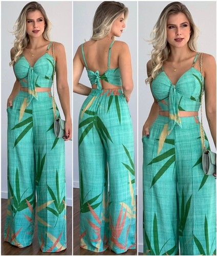 two piece wide leg trouser set