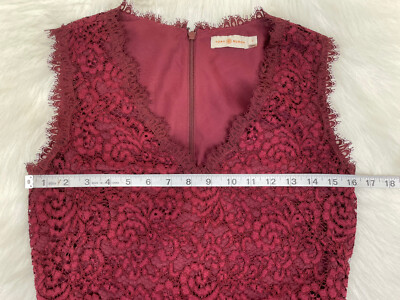 Tory Burch Women's Red Lace Midi Dress Size 2 V Neck Sleeveless | eBay