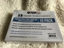 Clear Protective Face Shields W/ Frames 10 Pack. TCP Global Salon World Safety 