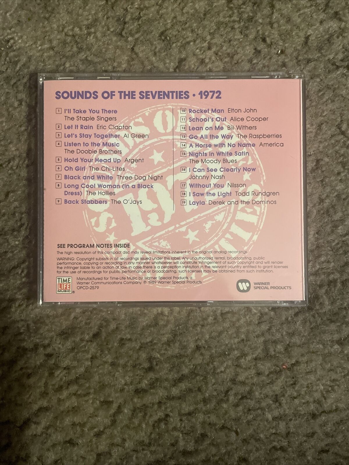 Time Life --Sounds Of The Seventies: 1972 CD 19 Tracks Like New!