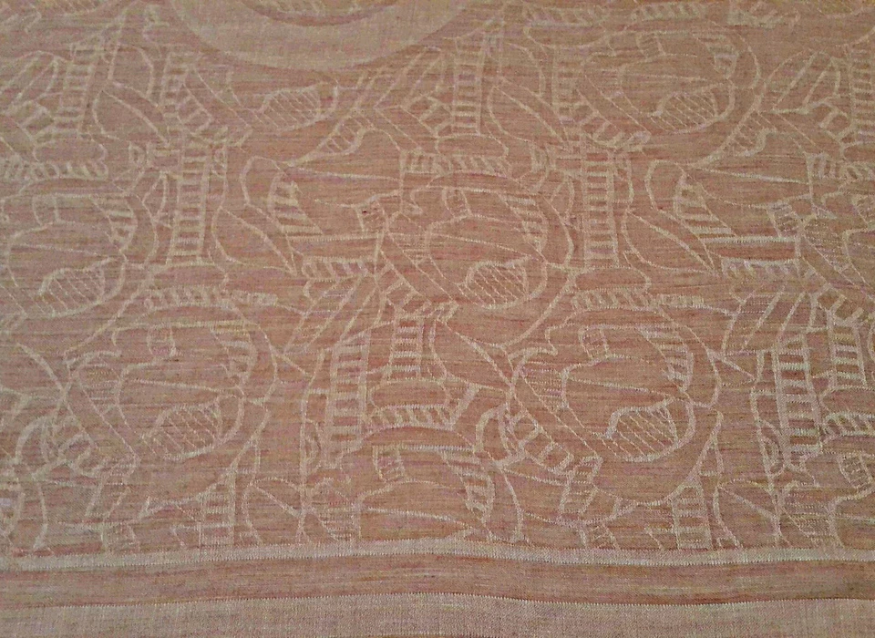 VINTAGE AUTHENTIC ESCADA SPORT LOGO PINK MODAL SILK 66'' SQUARE WOMEN'S SCARF - Image 3 of 4