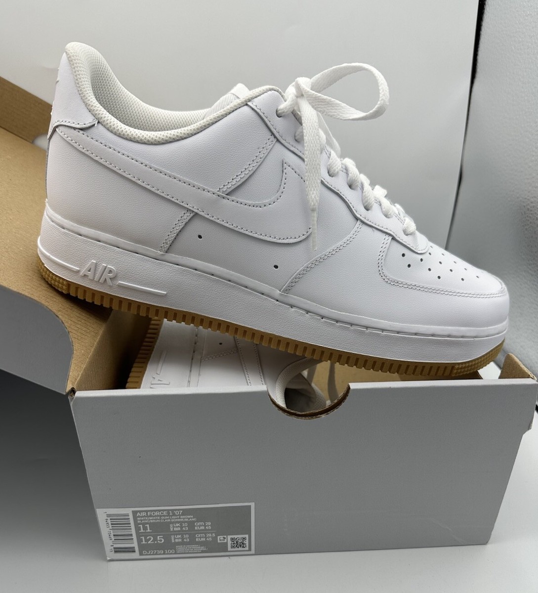 Nike Air Force 1 Low Shoes -DJ2739-100 ~men's Sz 11~White Gum | eBay