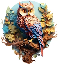 Owl Wood Jigsaw Puzzle Animal Shape Adults Kids Small/A5 $39.99 NIB