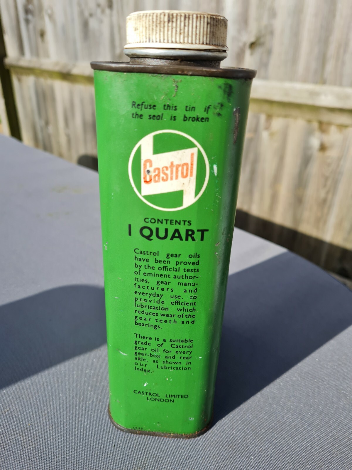 Vintage Castrol Hypoy 80EP Gear Oil Tin Automobilia Classic Car Garage