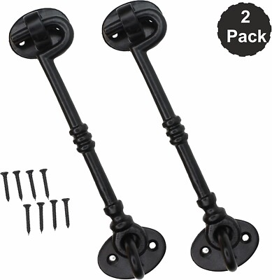 2er-Pack Eisen Kabine Hakenauge 150 mm 6 Zoll Tür Halter Gusseisen Tor Riegel Halter