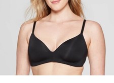 Women  s Auden  The Bliss  Lightly Lined Smoothing T Shirt Bra Black 36DDD NWT