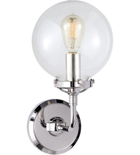 IAN K. FOWLER BISTRO SINGLE LIGHT WALL SCONCE IN POLISHED NICKEL - Picture 1 of 2