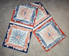 Vtg Frankie Welch "City of Alexandria VA Landmarks" Scarf 8 x 32 Red White Blue