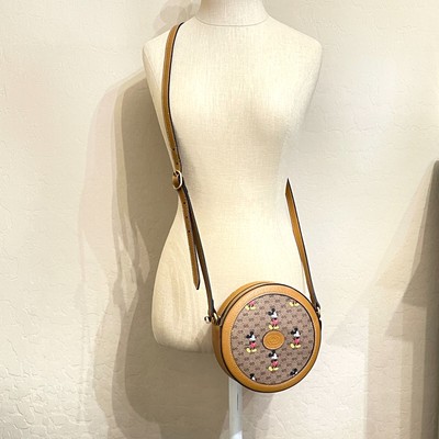 New Disney x Gucci Collab Mickey Mouse Round Circle Crossbody Bag Purse
