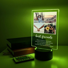 Personalized 4 Picture Custom Collage LED Night Light Up-Christmas, Family Gift
