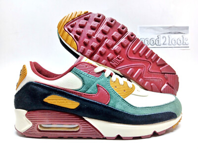 NIKE AIR MAX 90 PRM COCONUT MILK/DARK TEAM RED SIZE MEN'S 9.5 [HQ3609-113]