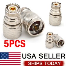 5PCS N-Type Male Plug to SO-239 UHF Female Jack RF Adapter Barrel connector 
