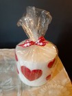 Atico, Triple Wick, 5" x  4", White, Pillar Candle with Hearts. #0919639 — photo 2