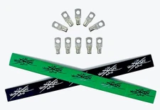 10 8 Gauge TINNED Copper Ring Terminals 1/4" GREEN/BK Heat Shrink Tubing LUG