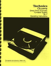 Technics SL-7 Direct Drive Turntable OWNER'S MANUAL and SERVICE MANUAL